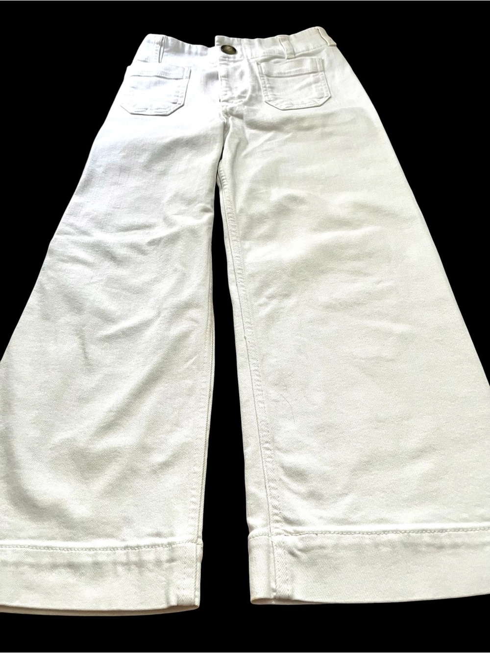 Anthropology Maeve White  Collette  Jeans Sz 24 P Wide Leg Cropped